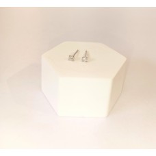 Σκουλαρίκια Μονόπετρα Καρφωτά Λευκόχρυσα 9Κ 2,5mm (E261 - ER3641)